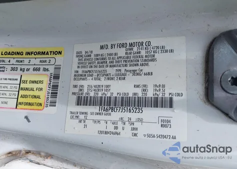 2018 Ford Mustang Gt из США, поврежденный, VIN 1FA6P8CF7J5165235